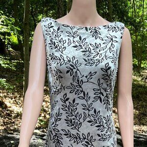 A.B.S. by Allen Schwartz Grey Maxi Long Grey dress with Black Design Size Medium